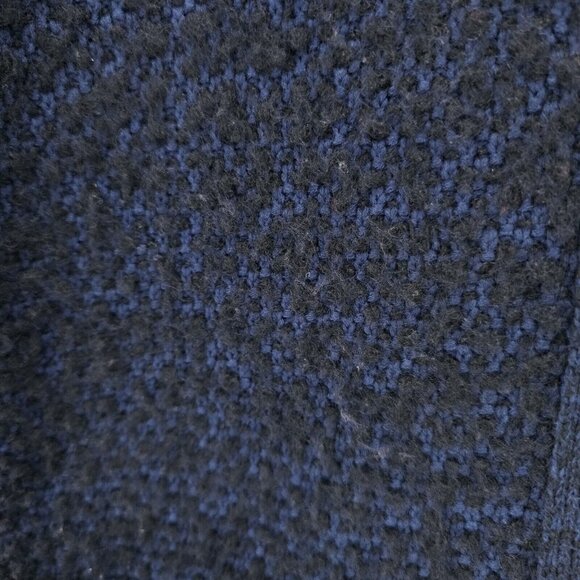 J. McLaughlin Tweed Jacket Blue Black Fuzzy Cotton Modal Wool Mohair SMALL - Picture 7 of 9